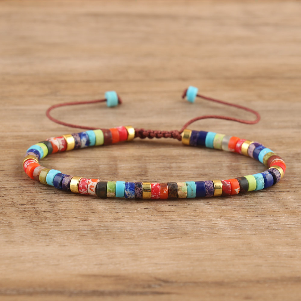 Beaded Bracelet Gemstone Crystal Agate Adjustable Quartz Opal Aquamarine T134